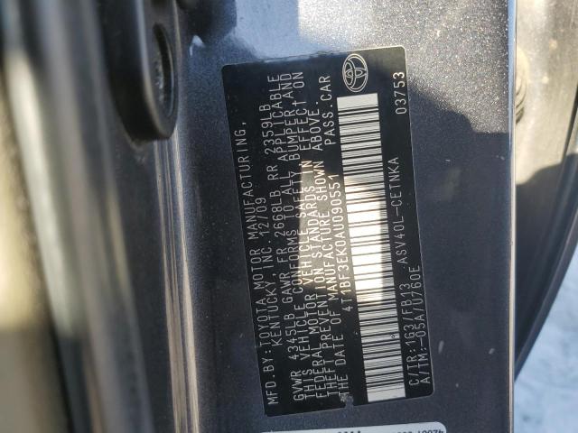 4T1BF3EK0AU090551 - 2010 TOYOTA CAMRY BASE GRAY photo 12