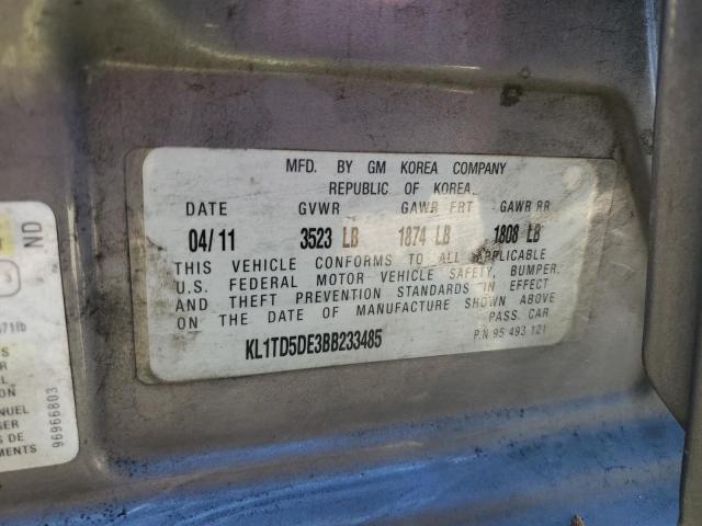 KL1TD5DE3BB233485 - 2011 CHEVROLET AVEO LS 石墨色 照片 12