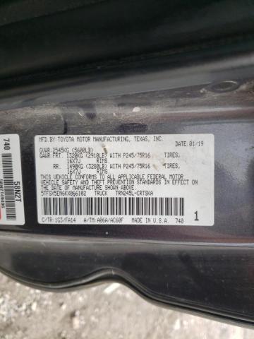 5TFSX5EN6KX066102 - 2019 TOYOTA TACOMA ACCESS CAB Сұр фото 10