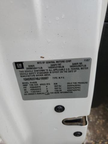 1GKER23748J189987 - 2008 GMC ACADIA SLT-1 WHITE photo 13