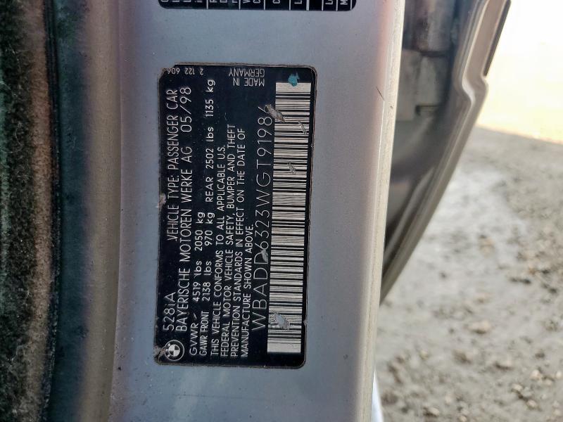 WBADD6323WGT91986 - 1998 BMW 5 SERIES I AUTOMATIC SILVER photo 12