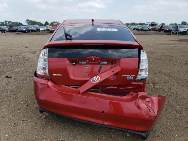 JTDKB20U083324982 - 2008 TOYOTA PRIUS RED photo 6