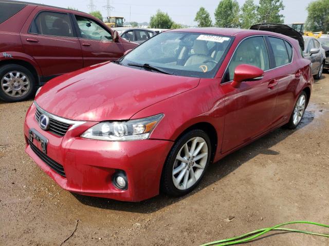 JTHKD5BH5C2054639 - 2012 LEXUS CT 200 RED photo 1