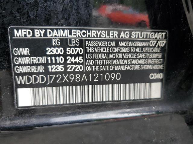 WDDDJ72X98A121090 - 2008 MERCEDES-BENZ CLS 550 BLACK photo 12