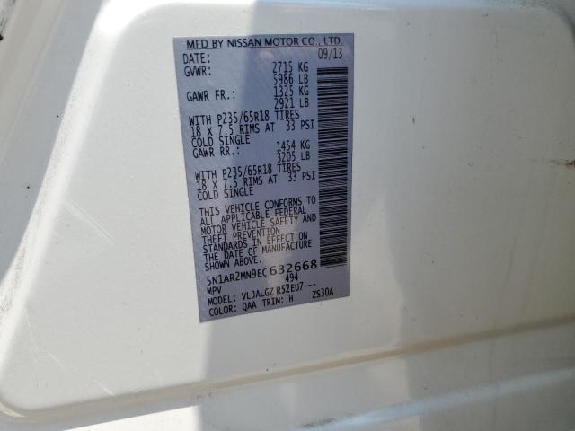 5N1AR2MN9EC632668 - 2014 NISSAN PATHFINDER S WHITE photo 13