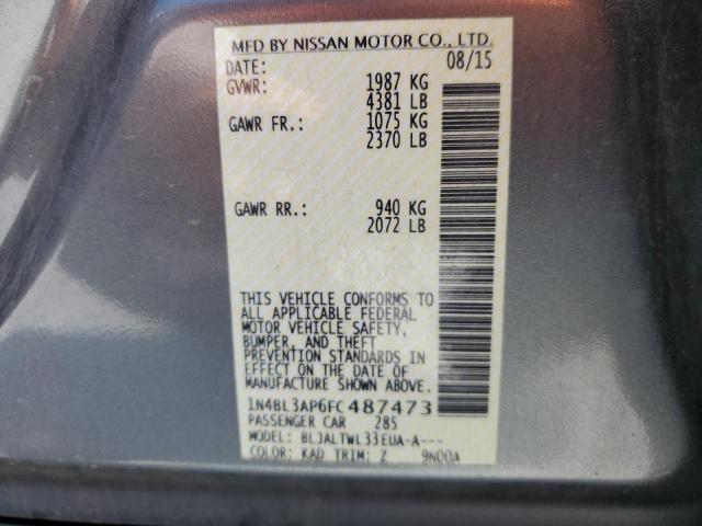 1N4BL3AP6FC487473 - 2015 NISSAN ALTIMA 3.5S GRAY photo 13