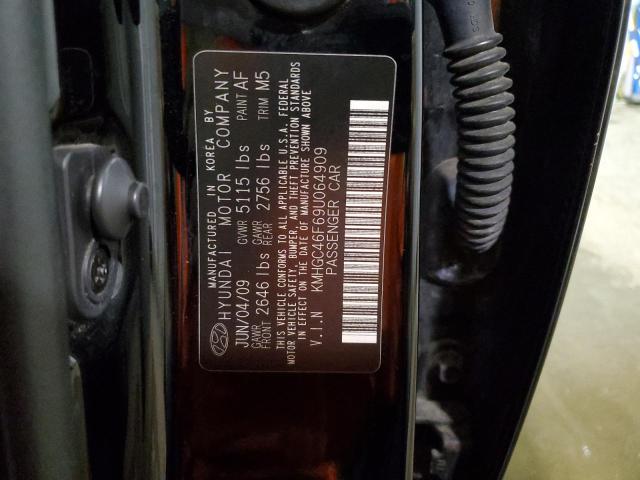 KMHGC46F69U064909 - 2009 HYUNDAI GENESIS 4.6L BLACK photo 12