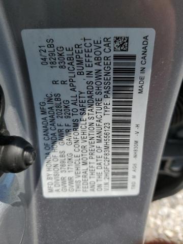 2HGFC2F83MH556123 - 2021 HONDA CIVIC SPORT 银色 照片 13