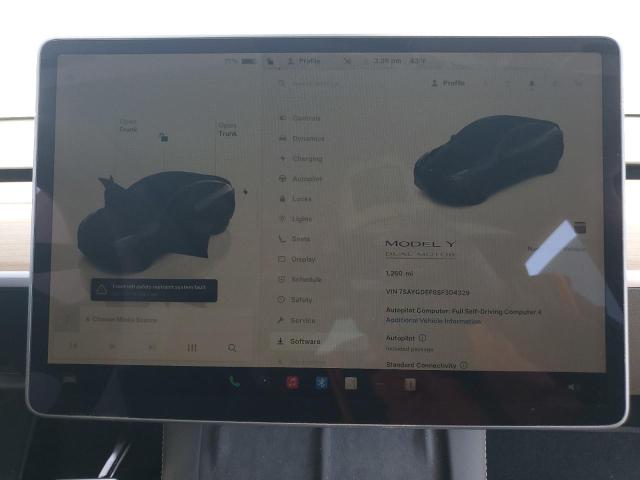 7SAYGDEF6SF304329 - 2025 TESLA MODEL Y BLACK photo 9