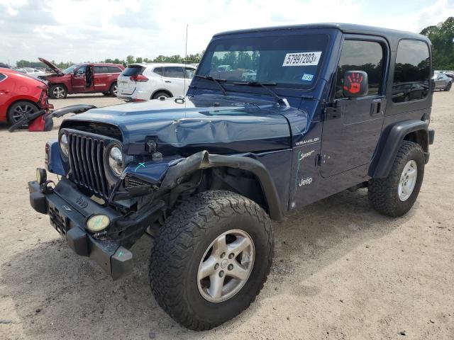 1J4FA49S22P705289 - 2002 JEEP WRANGLER / SPORT BLUE photo 1