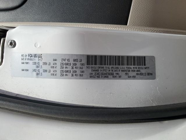 2C4RC1BG4HR768368 - 2017 CHRYSLER PACIFICA TOURING L WHITE photo 13