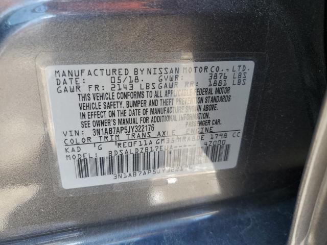 3N1AB7AP5JY322176 - 2018 NISSAN SENTRA S 灰色 照片 13