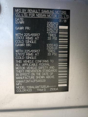 KNMAT2MT4JP546109 - 2018 NISSAN ROGUE S SILVER photo 13