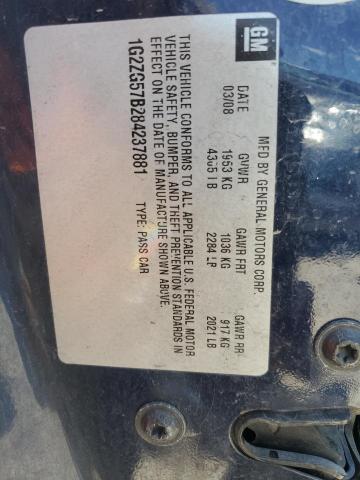 1G2ZG57B284237881 - 2008 PONTIAC G6 BASE BLUE photo 12