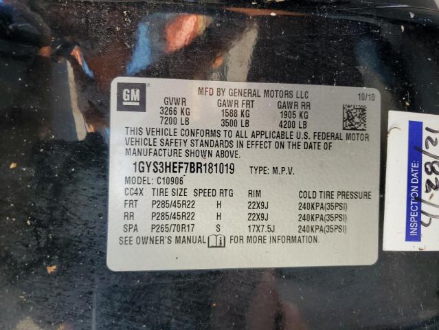 1GYS3HEF7BR181019 - 2011 CADILLAC ESCALADE ESV LUXURY BLACK photo 13