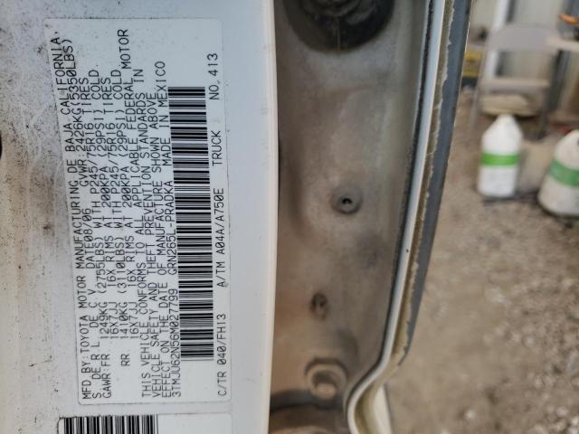 3TMJU62N56M027799 - 2006 TOYOTA TACOMA DOUBLE CAB PRERUNNER WHITE photo 12