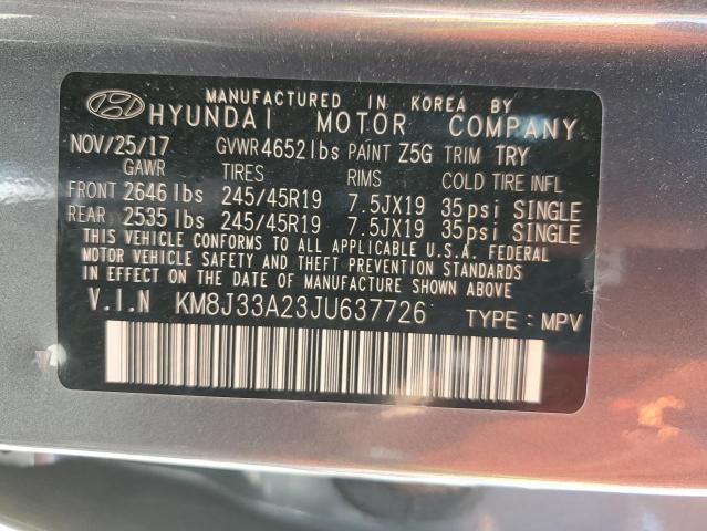 KM8J33A23JU637726 - 2018 HYUNDAI TUCSON VALUE CHARCOAL photo 13