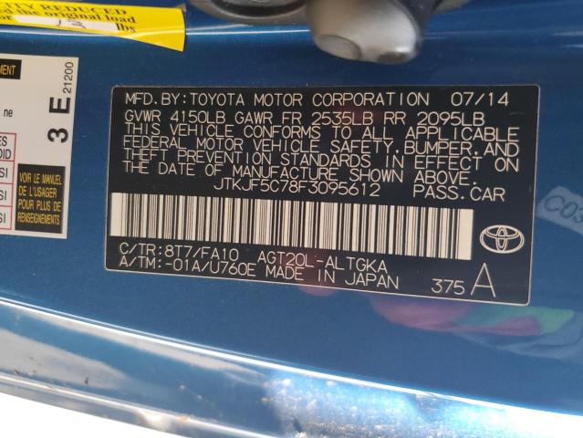 JTKJF5C78F3095612 - 2015 TOYOTA SCION TC 蓝色 照片 12