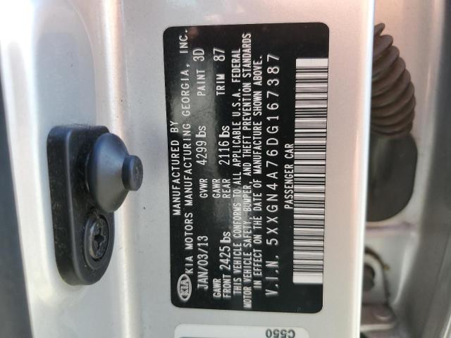 5XXGN4A76DG167387 - 2013 KIA OPTIMA EX SILVER photo 12
