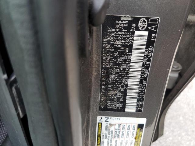 2T1KR32E26C617004 - 2006 TOYOTA COROLLA MA XR CHARCOAL photo 12