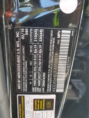 4JGDA5HB2FA558819 - 2015 MERCEDES-BENZ ML 350 4MATIC BLACK photo 13