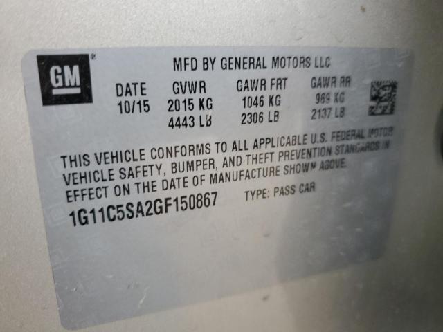 1G11C5SA2GF150867 - 2016 CHEVROLET MALIBU LIM LT 金色 照片 12