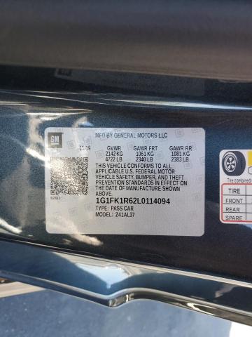 1G1FK1R62L0114094 - 2020 CHEVROLET CAMARO ZL1 灰色 照片 12