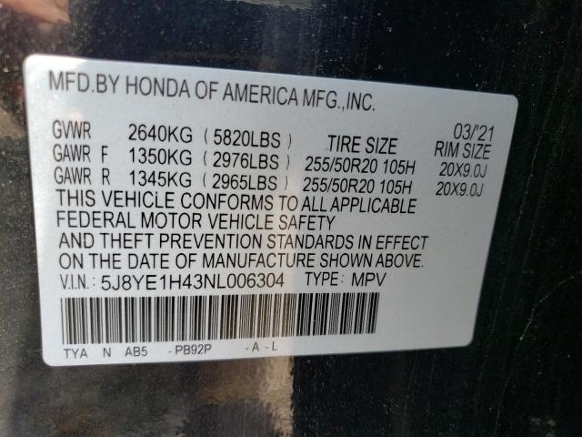 5J8YE1H43NL006304 - 2022 ACURA MDX TECHNOLOGY 黑色 照片 13