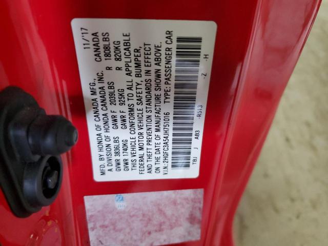 2HGFC3A54JH751016 - 2018 HONDA CIVIC SI RED photo 12