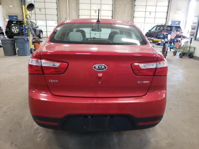 KNADN4A34C6075625 - 2012 KIA RIO EX RED photo 6