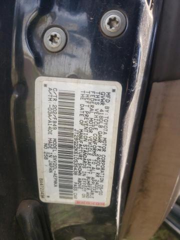 JT2BG22K610535438 - 2001 TOYOTA CAMRY CE BLACK photo 12