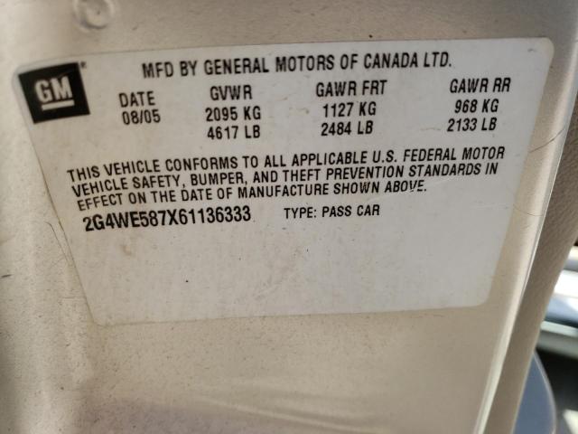 2G4WE587X61136333 - 2006 BUICK LACROSSE CXS Gümüş foto 12