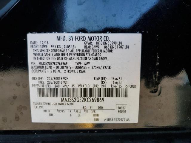 MAJ3S2GE2KC269869 - 2019 FORD ECOSPORT SE Negro foto 14