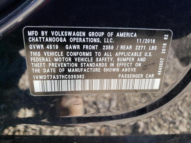 1VWDT7A37HC035362 - 2017 VOLKSWAGEN PASSAT R-LINE Qara foto 12
