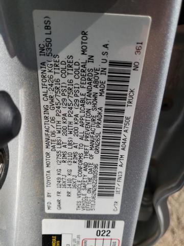 5TEJU62N26Z280596 - 2006 TOYOTA TACOMA DOUBLE CAB PRERUNNER SILVER photo 12