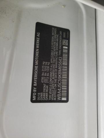 WBA4J5C59KBM65643 - 2019 BMW 440I GRAN COUPE WHITE photo 13