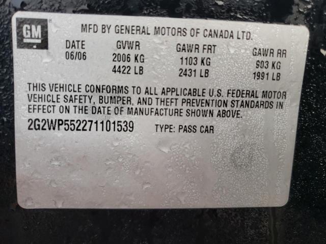 2G2WP552271101539 - 2007 PONTIAC GRAND PRIX 黑色 照片 10