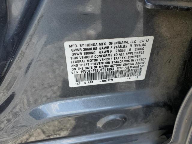 19VDE1F38DE011893 - 2013 ACURA ILX 20 GRAY photo 12