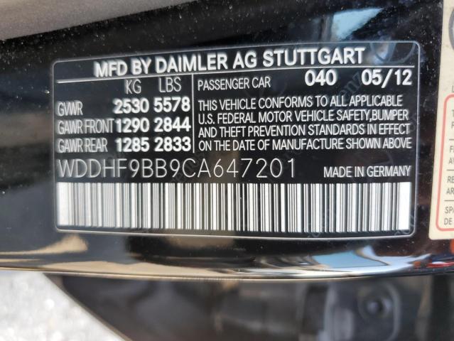 WDDHF9BB9CA647201 - 2012 MERCEDES-BENZ E 550 4MATIC BLACK photo 12