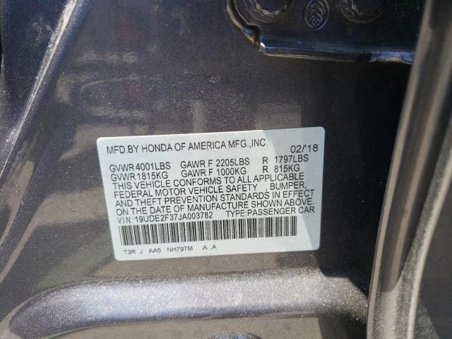 19UDE2F37JA003782 - 2018 ACURA ILX BASE WATCH PLUS GRAY photo 12