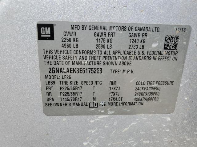 2GNALAEK3E6175263 - 2014 CHEVROLET EQUINOX LS SILVER photo 12