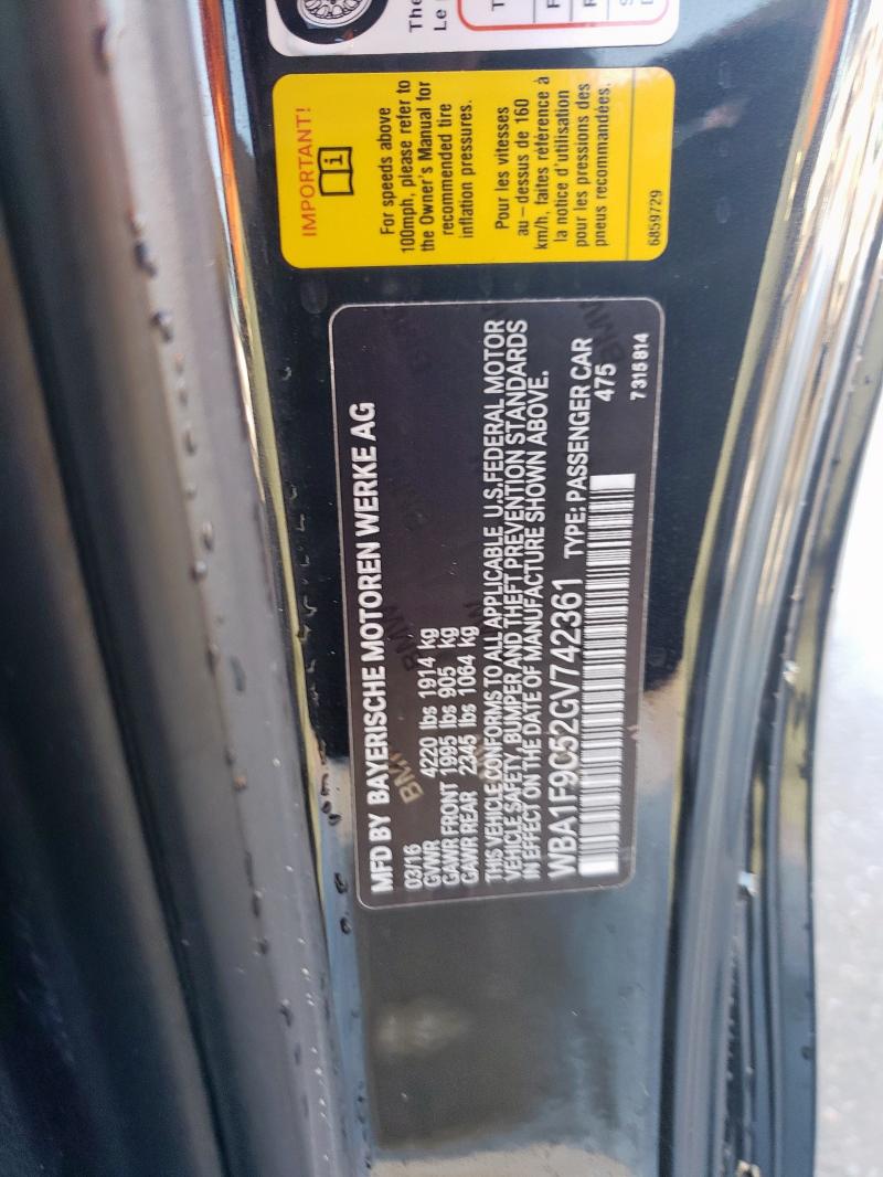 WBA1F9C52GV742361 - 2016 BMW 228 I SULEV BLACK photo 12