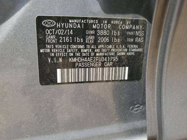 KMHDH4AE2FU341795 - 2015 HYUNDAI ELANTRA SE SILVER photo 13