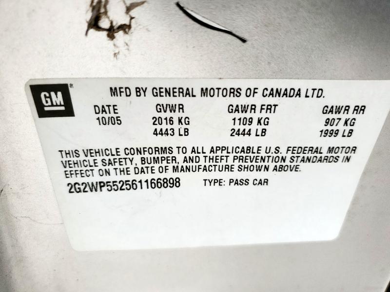 2G2WP552561166898 - 2006 PONTIAC GRAND PRIX 灰色 照片 12