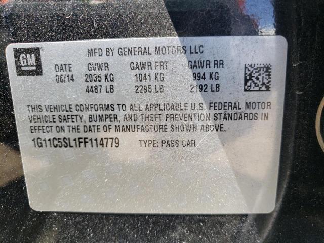 1G11C5SL1FF114779 - 2015 CHEVROLET MALIBU 1LT BLACK photo 12