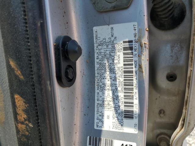 3TMJU4GN9BM119473 - 2011 TOYOTA TACOMA DOUBLE CAB PRERUNNER SILVER photo 12