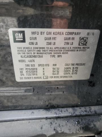 KL4CJASB2HB012644 - 2017 BUICK ENCORE PREFERRED BLACK photo 13