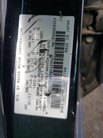 JM1BL1VG7B1450401 - 2011 MAZDA 3 I BLACK photo 12