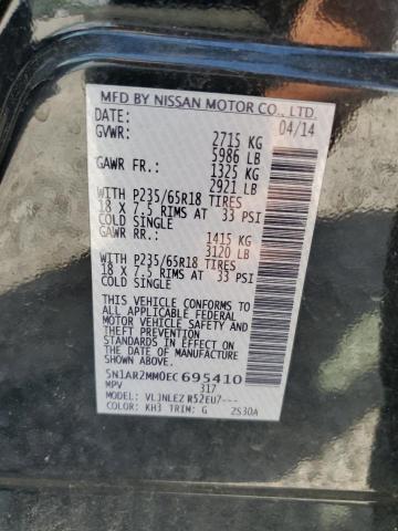 5N1AR2MM0EC695410 - 2014 NISSAN PATHFINDER S Սև լուսանկար 13