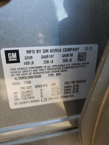 KL79MRSL5MB158400 - 2021 CHEVROLET TRAILBLAZE LT GRAY photo 14